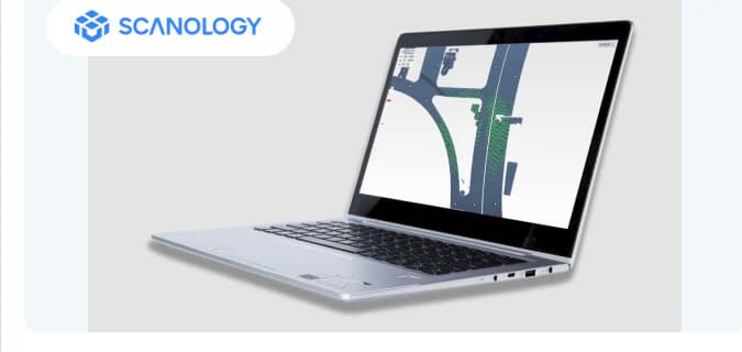 Interface du logiciel SCANOLOGY DefinSight sur un ordinateur portable