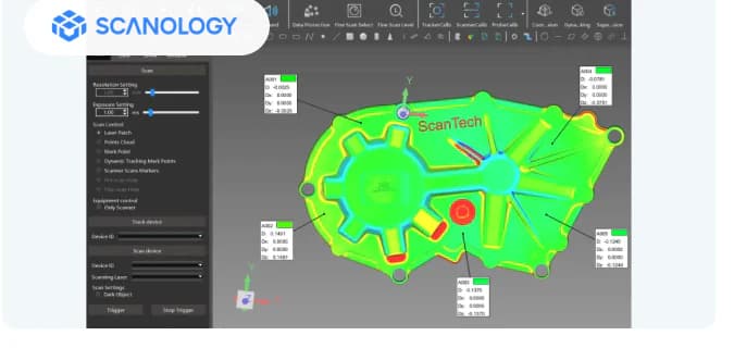 Interface d’inspection et carte couleur du logiciel SCANOLOGY TViewer